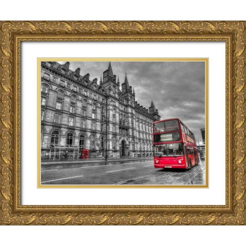 North Western Wall Building, Lime street, Liverpool, FTBR-1865 Gold Ornate Wood Framed Art Print with Double Matting by Frank, Assaf