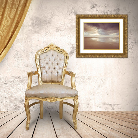 Tranquil beach Gold Ornate Wood Framed Art Print with Double Matting by Frank, Assaf