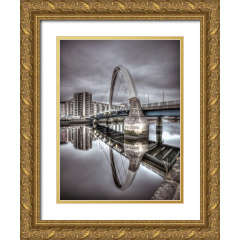 Clyde Arc bridge over river, Glasgow Gold Ornate Wood Framed Art Print with Double Matting by Frank, Assaf