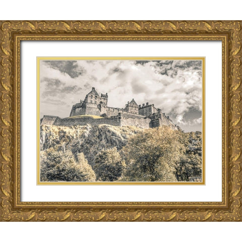 Edinburgh Castle, FTBR-1863 Gold Ornate Wood Framed Art Print with Double Matting by Frank, Assaf