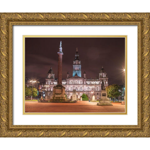 The Cenotaph War Memorial In Front Of The City Chambers In George Square-Glasgow Gold Ornate Wood Framed Art Print with Double Matting by Frank, Assaf