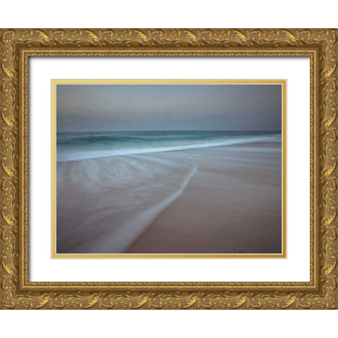 Surf approaching the beach Gold Ornate Wood Framed Art Print with Double Matting by Frank, Assaf
