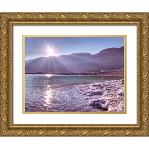 Sunset at the dead sea, Israel Gold Ornate Wood Framed Art Print with Double Matting by Frank, Assaf