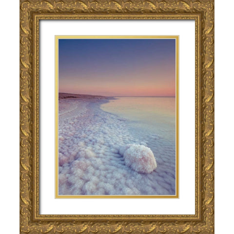 Dead sea shore at dusk, Israel Gold Ornate Wood Framed Art Print with Double Matting by Frank, Assaf