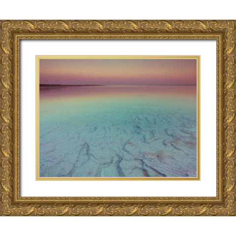 Dead sea shore at dusk, Israel Gold Ornate Wood Framed Art Print with Double Matting by Frank, Assaf