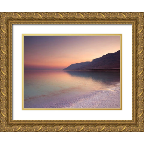 Dead sea shore at dusk, Israel Gold Ornate Wood Framed Art Print with Double Matting by Frank, Assaf
