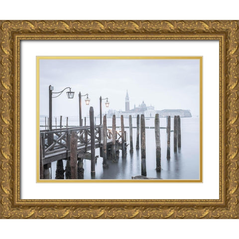 Venetian lagoon-Venice Gold Ornate Wood Framed Art Print with Double Matting by Frank, Assaf