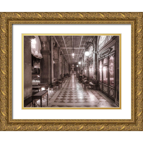 Cafe in Venice Gold Ornate Wood Framed Art Print with Double Matting by Frank, Assaf