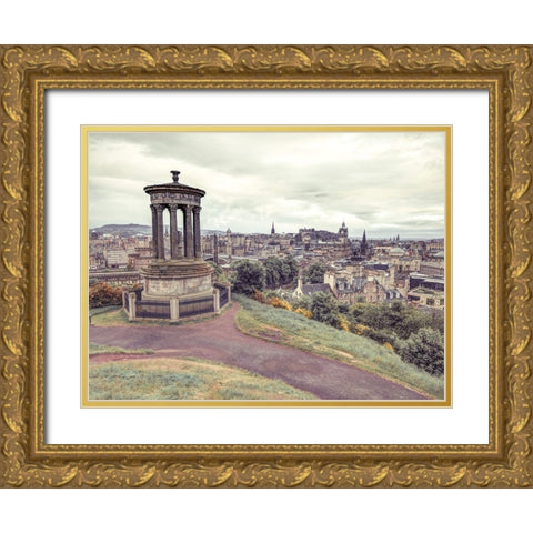 Edinburgh from Calton Hill-Scoatland Gold Ornate Wood Framed Art Print with Double Matting by Frank, Assaf