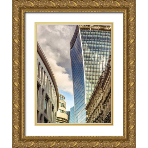 Office buildings in London, UK Gold Ornate Wood Framed Art Print with Double Matting by Frank, Assaf