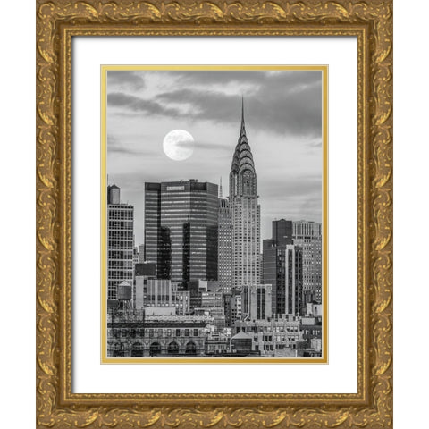 Chrysler Building in New York city Gold Ornate Wood Framed Art Print with Double Matting by Frank, Assaf