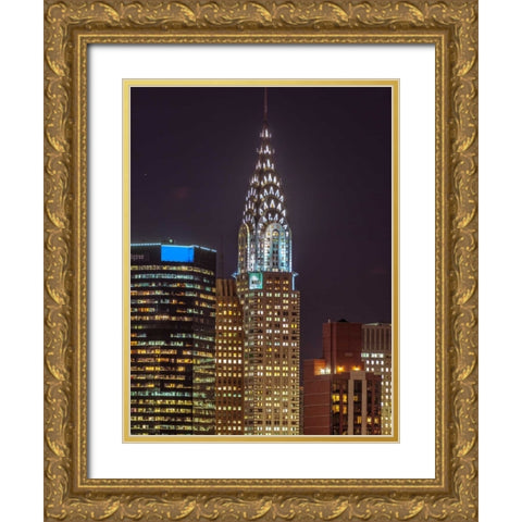 Chrysler Building in New York city Gold Ornate Wood Framed Art Print with Double Matting by Frank, Assaf
