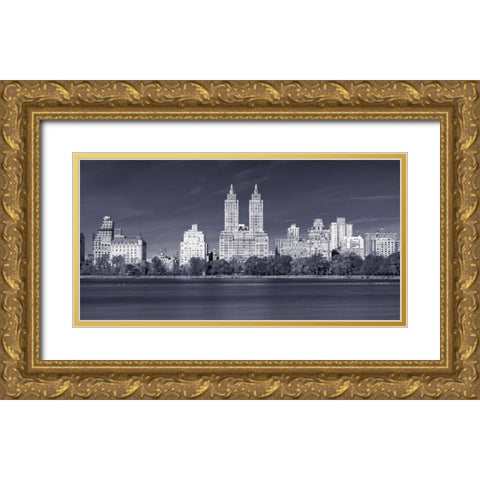 Central park and Manhattan skyline - New York city Gold Ornate Wood Framed Art Print with Double Matting by Frank, Assaf