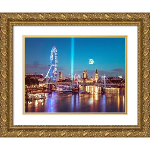 Westminster Abby-London Gold Ornate Wood Framed Art Print with Double Matting by Frank, Assaf