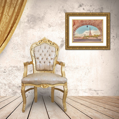 Eiffel Tower from Bir-Hakeim Bridge-Paris-France Gold Ornate Wood Framed Art Print with Double Matting by Frank, Assaf