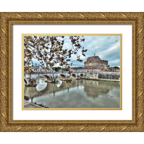 Castle St Angelo in Rome, Italy Gold Ornate Wood Framed Art Print with Double Matting by Frank, Assaf