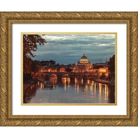 View of Basilica di San Pietro in Vatican, Rome, Italy Gold Ornate Wood Framed Art Print with Double Matting by Frank, Assaf