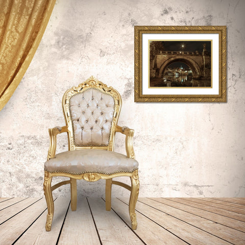 Castle St Angelo bridge in Rome, Italy Gold Ornate Wood Framed Art Print with Double Matting by Frank, Assaf