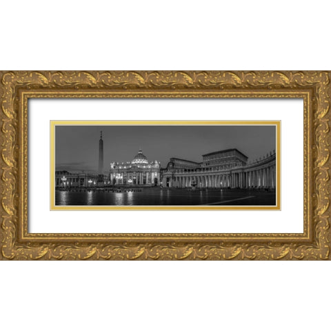 St. Peters Square at the Vatican City, Rome, Italy Gold Ornate Wood Framed Art Print with Double Matting by Frank, Assaf