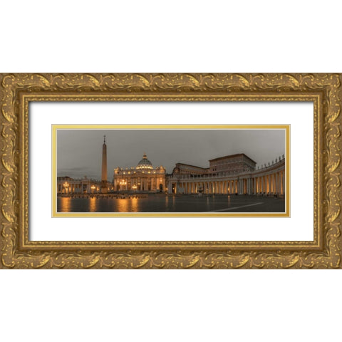St. Peters Square at the Vatican City, Rome, Italy Gold Ornate Wood Framed Art Print with Double Matting by Frank, Assaf