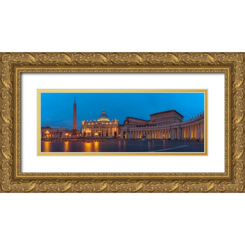 St. Peters Square at the Vatican City, Rome, Italy Gold Ornate Wood Framed Art Print with Double Matting by Frank, Assaf