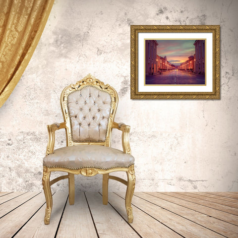 St. Peters Square at the Vatican City, Rome, Italy Gold Ornate Wood Framed Art Print with Double Matting by Frank, Assaf