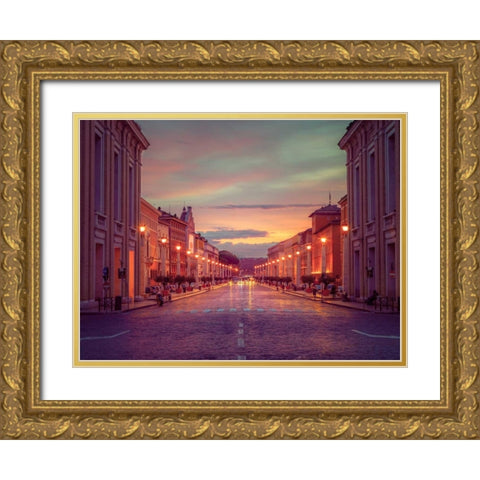St. Peters Square at the Vatican City, Rome, Italy Gold Ornate Wood Framed Art Print with Double Matting by Frank, Assaf