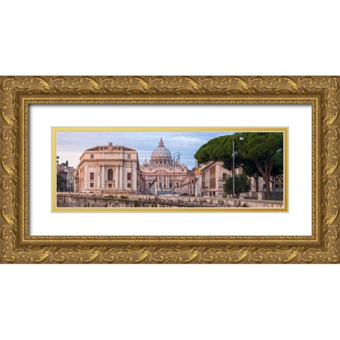 St. Peters Basilica, Rome, Italy Gold Ornate Wood Framed Art Print with Double Matting by Frank, Assaf