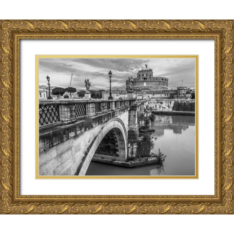 Castle St Angelo, Rome, Italy Gold Ornate Wood Framed Art Print with Double Matting by Frank, Assaf