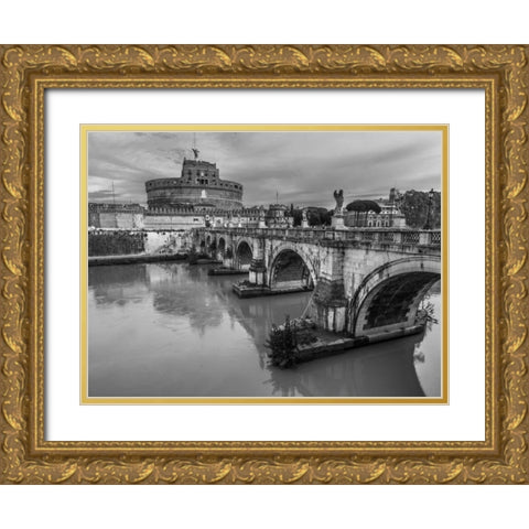 Castle St Angelo, Rome, Italy Gold Ornate Wood Framed Art Print with Double Matting by Frank, Assaf