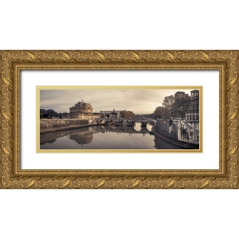 Castle St Angelo, Rome, Italy Gold Ornate Wood Framed Art Print with Double Matting by Frank, Assaf