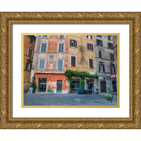 Old buildings in city of Rome, Italy Gold Ornate Wood Framed Art Print with Double Matting by Frank, Assaf