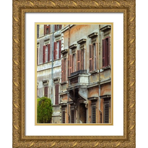 Old building in city of Rome, Italy Gold Ornate Wood Framed Art Print with Double Matting by Frank, Assaf