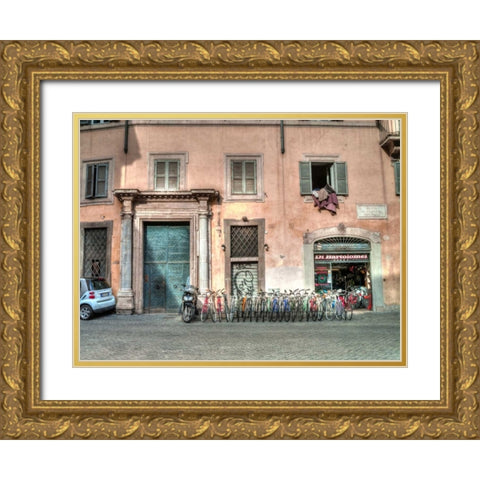 Old building in city of Rome, Italy Gold Ornate Wood Framed Art Print with Double Matting by Frank, Assaf