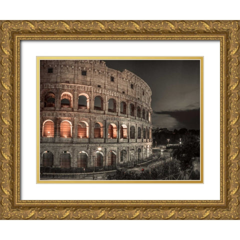 Famous Colosseum in Rome, Italy Gold Ornate Wood Framed Art Print with Double Matting by Frank, Assaf
