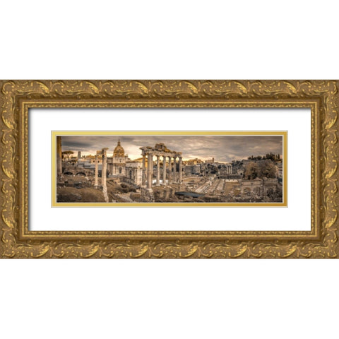 Ruins of the Roman Forum, Rome, Italy Gold Ornate Wood Framed Art Print with Double Matting by Frank, Assaf