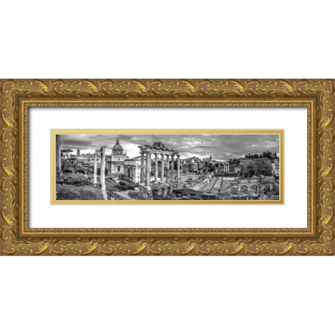 Ruins of the Roman Forum, Rome, Italy Gold Ornate Wood Framed Art Print with Double Matting by Frank, Assaf