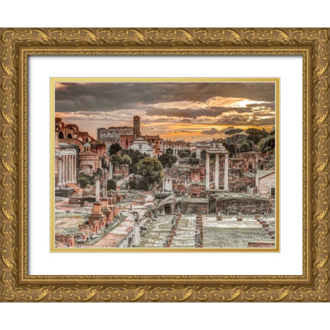 Ruins of the Roman Forum, Rome, Italy Gold Ornate Wood Framed Art Print with Double Matting by Frank, Assaf