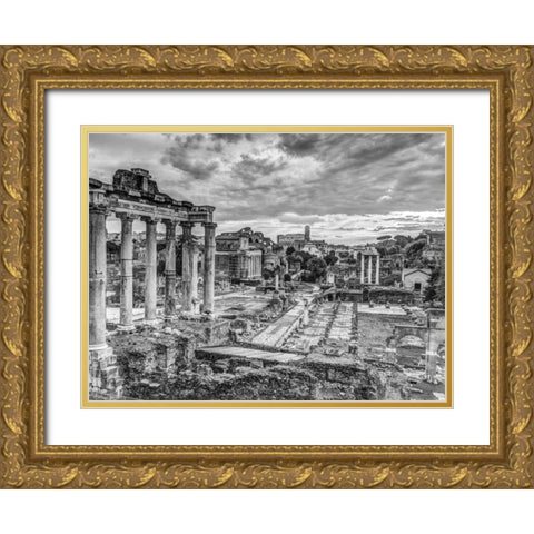 Ruins of the Roman Forum, Rome, Italy Gold Ornate Wood Framed Art Print with Double Matting by Frank, Assaf