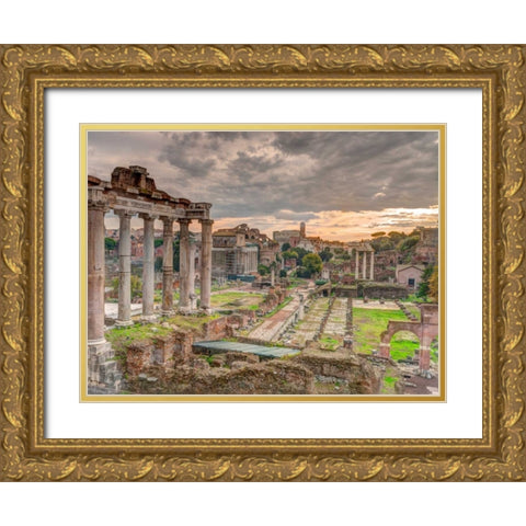 Ruins of the Roman Forum, Rome, Italy Gold Ornate Wood Framed Art Print with Double Matting by Frank, Assaf