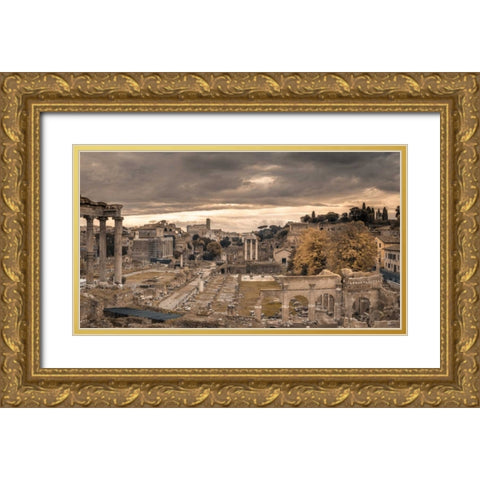 Ruins of the Roman Forum, Rome, Italy Gold Ornate Wood Framed Art Print with Double Matting by Frank, Assaf