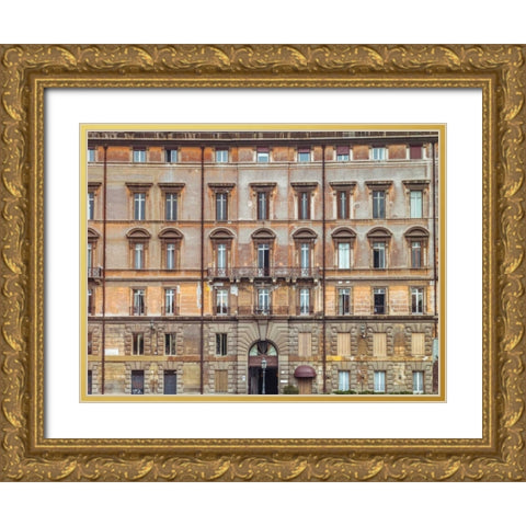 Old rustic building in Rome, Italy Gold Ornate Wood Framed Art Print with Double Matting by Frank, Assaf