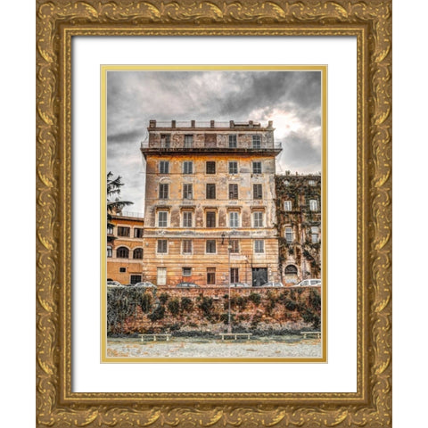 Old rustic building in Rome, Italy Gold Ornate Wood Framed Art Print with Double Matting by Frank, Assaf