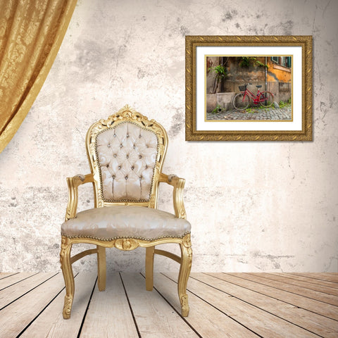 Bicycle outside old building, Rome, Italy Gold Ornate Wood Framed Art Print with Double Matting by Frank, Assaf