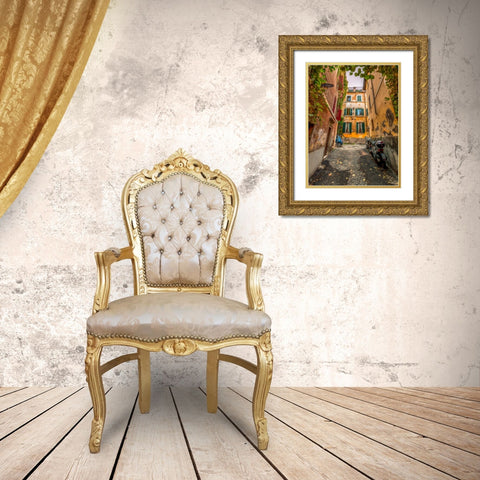 Narrow streets in old town of Rome, Italy Gold Ornate Wood Framed Art Print with Double Matting by Frank, Assaf