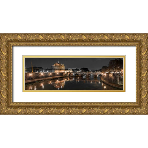 Castle St Angelo, Rome, Italy Gold Ornate Wood Framed Art Print with Double Matting by Frank, Assaf