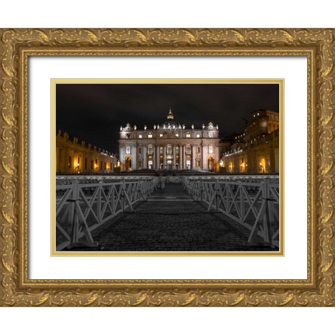 St. Peters Basilica, Rome, Italy Gold Ornate Wood Framed Art Print with Double Matting by Frank, Assaf