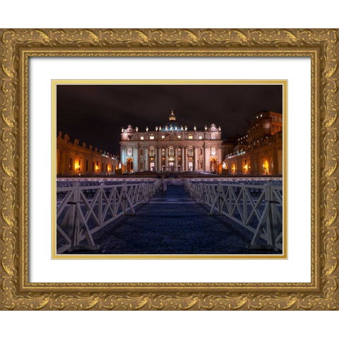 St. Peters Basilica, Rome, Italy Gold Ornate Wood Framed Art Print with Double Matting by Frank, Assaf