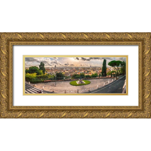 Overview of Vatican city, Rome, Italy Gold Ornate Wood Framed Art Print with Double Matting by Frank, Assaf