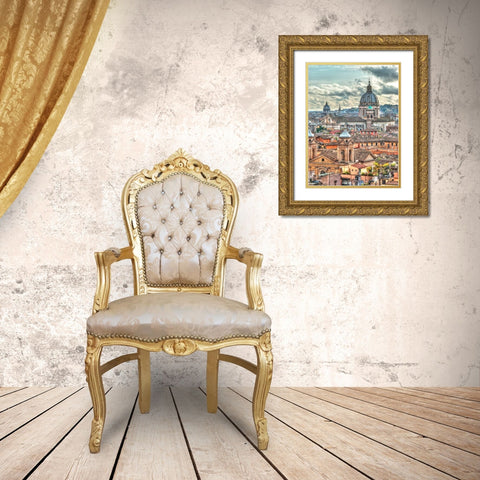 Vatican city with St. Peters Basilica, Rome, Italy Gold Ornate Wood Framed Art Print with Double Matting by Frank, Assaf